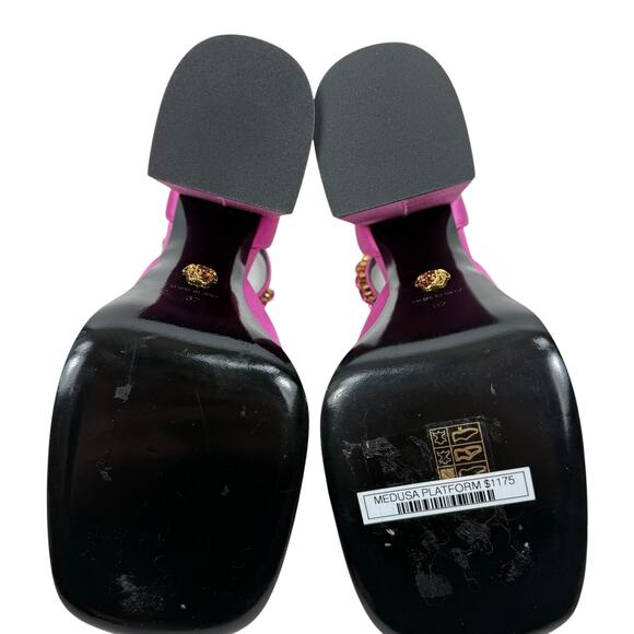 NEW Versace Aevitas Medusa Platform Crystals Pumps Pink Size 37 - Picture 11 of 12